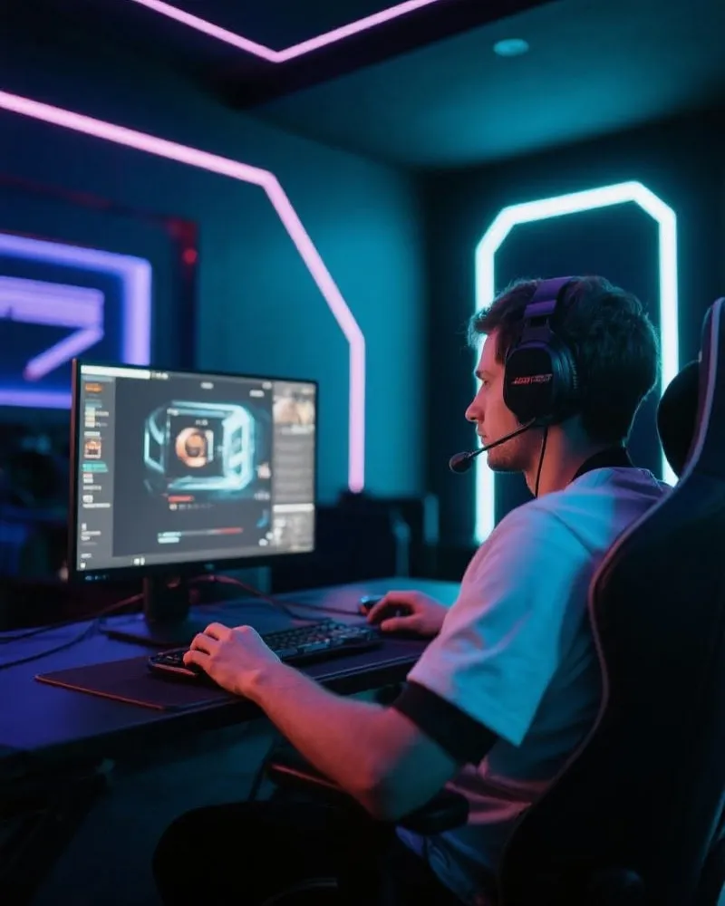 电竞选手专注时刻